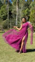 Vestido Longo Fucsia Rafa Alça Única Manga Solta