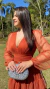 Vestido Longo Três marias De Manga Longa Terracota na internet