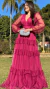 Imagem do Vestido Longo Fucsia Três Marias De Manga Longa