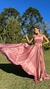 Vestido Longo Rose Fran Tomara que caia Com Fenda Enorme