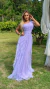 Imagem do Vestido Mel Lilás Lavanda Longo Alça Única Com Babado Vertical