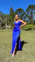 Vestido Longo Tomara Que Caia Azul Royal Maitê Com Fenda Enorme Lateral