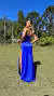 Vestido Longo Tomara Que Caia Azul Royal Maitê Com Fenda Enorme Lateral - comprar online