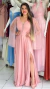 Vestido Rose Para Madrinha Com Manga Longa Solta - comprar online