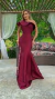 Vestido Longo Marsala Jade Sereia Um Ombro Só Com Babado - loja online