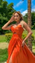 Vestido Longo Nay Terracota Tomara Que Caia Com Decote De Laço - ♡ Atelie Danieli Jeniffer |  Vestidos de Festa