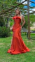 Vestido Longo Terracota Jade Sereia Um Ombro Só Com Babado - comprar online