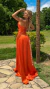 Vestido Longo Nay Terracota Tomara Que Caia Com Decote De Laço na internet