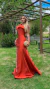 Vestido Longo Terracota Jade Sereia Um Ombro Só Com Babado na internet