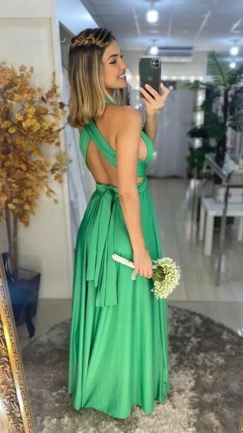 Vestido Infinity Multiformas Verde Bandeira