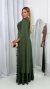 Vestido Longo Com Recortes Verde Oliva Alça Única Manga Solta E Fenda Mavi - ♡ Atelie Danieli Jeniffer |  Vestidos de Festa