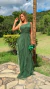 Vestido Mel Verde Oliva Longo Alça Única Com Babado Vertical - loja online