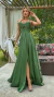 Imagem do Vestido Longo Nay Verde Oliva Tomara Que Caia Com Decote De Laço
