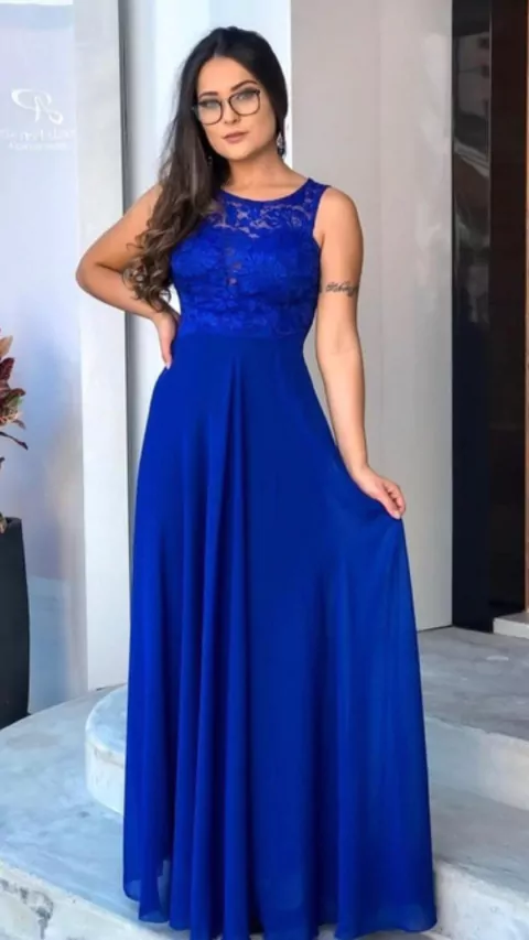 Vestido Longo Azul Royal Ana