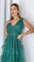 Vestido Longo Com Badados Três Marias Sem Manga Verde - comprar online
