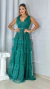 Vestido Longo Com Badados Três Marias Sem Manga Verde