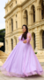 Vestido Longo Manga Longa Lilas Laço - comprar online
