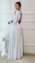 Vestido Longo Beatriz Branco Manga Nula Com Abertura Lateral - ♡ Atelie Danieli Jeniffer |  Vestidos de Festa