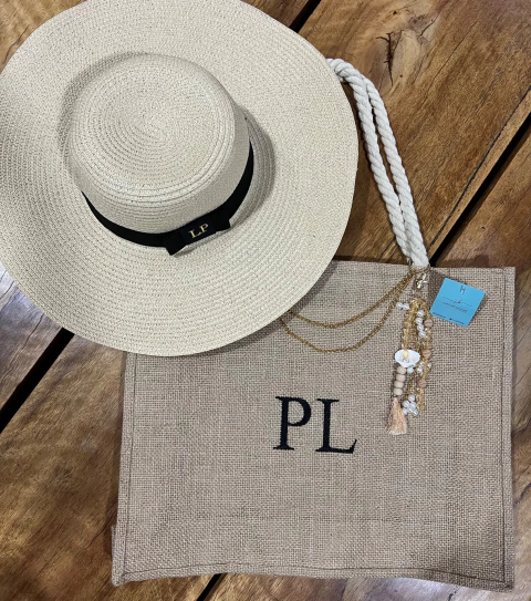 kit bolsa juta + chapeu aba longa