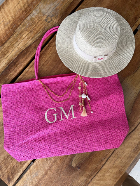 kit bolsa de praia + Chapéus Paris 1.0 PINK