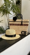 kit: bolsa onça preto + chapéu PANAMÁ