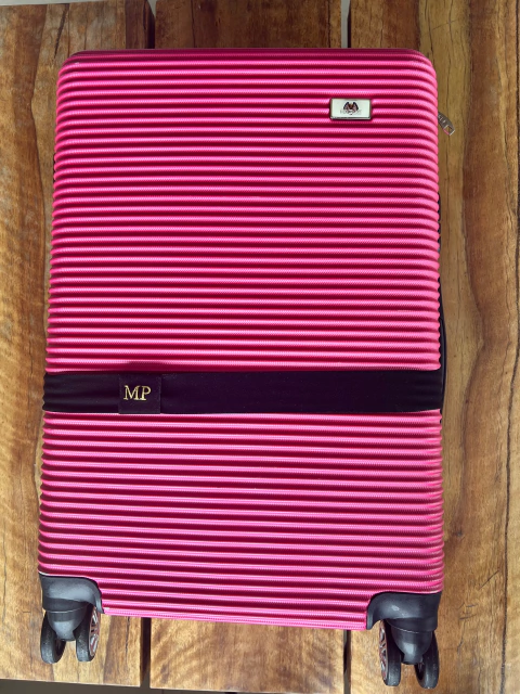 Faixa personalizada iniciais para mala de viagem- bolsa P e M- 1m