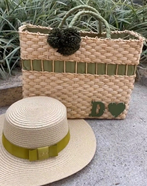 kit bolsa + chapéu paris 1.0 verde militar