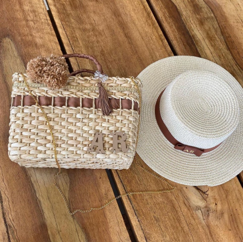 kit bolsa P + chapéu paris 1.0 - caramelo