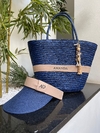 kit bolsa paris + visieira azul