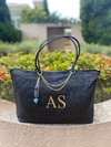 BOLSA PRAIA PERSONALIZADA PRETA- letra dourada