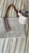 kit bolsa alça caramelo+viseira