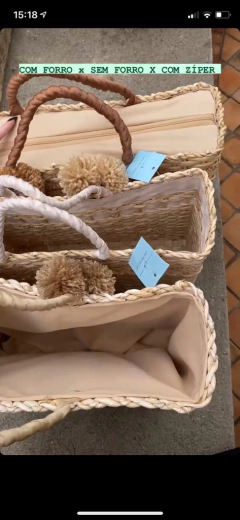 kit bolsa bege + chapéu aba longa - comprar online