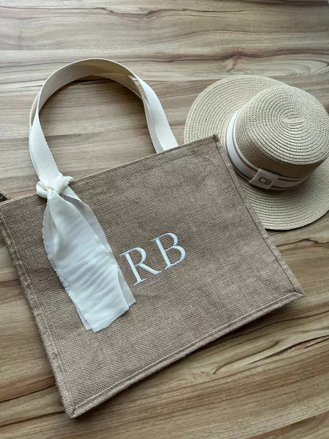 kit bolsa juta alça off white+chapeu paris 1.0