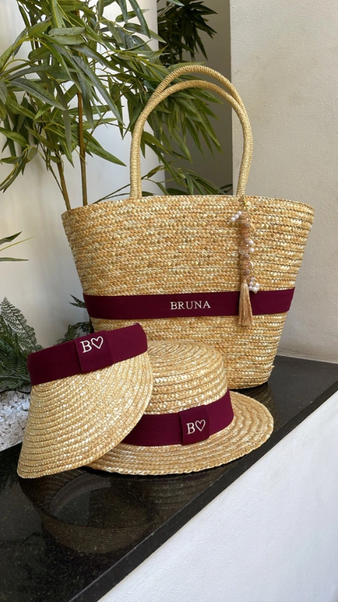 KIT COMPLETO COM VISEIRA bordô