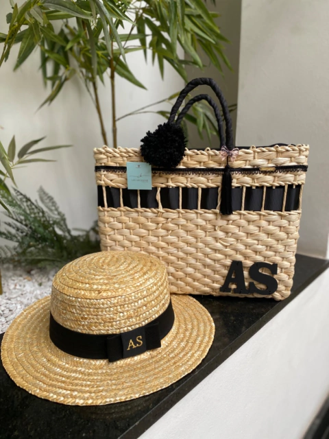 kit bolsa preto + chapéu paris 2.0