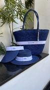 kit completo com Viseira azul marinho com branco