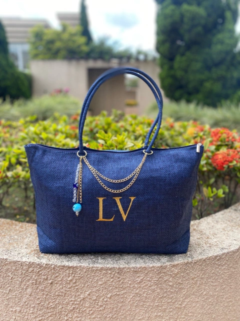 BOLSA PRAIA PERSONALIZADA AZUL