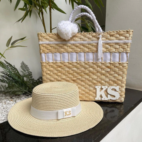 kit bolsa + chapéu paris 1.0 branco