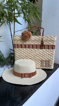 kit bolsa caramelo + chapéu paris 1.0