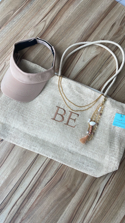 kit bolsa praia+ viseira personalizada