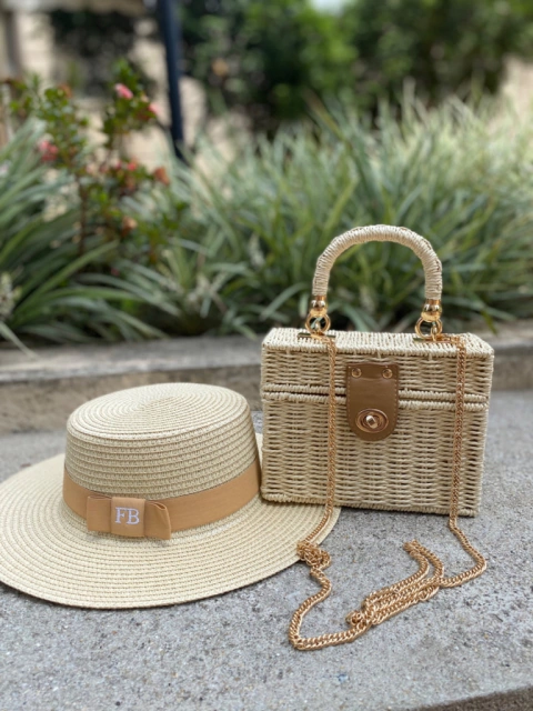 kit BEGE: bolsa flash + chapéu paris 1.0