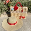 kit bolsa + chapéu aba longa vermelho com off