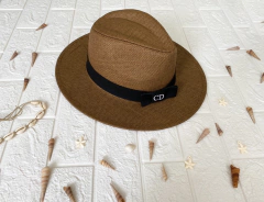 Chapéu Panamá Marrom com 1 faixa personalizada