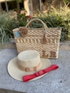 kit bolsa bege + chapéu paris 1.0
