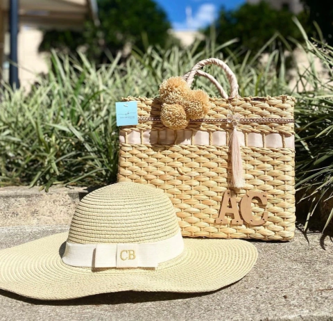 kit bolsa + chapéu aba longa off-white