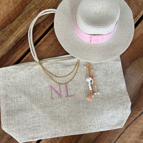 kit bolsa de praia + chapéu Paris 1.0