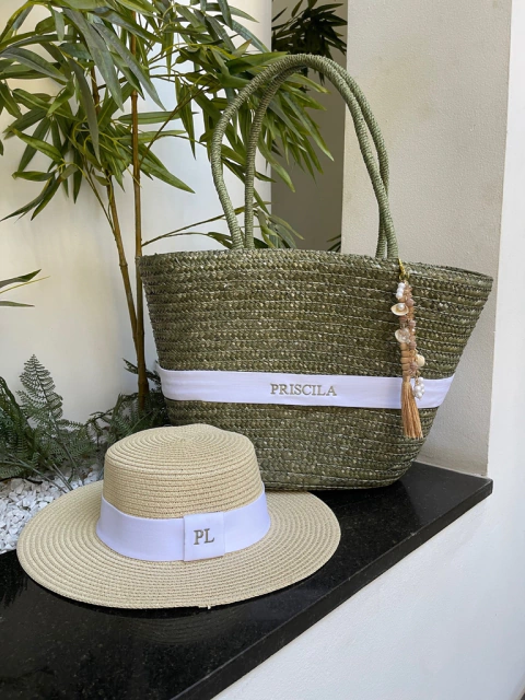 kit bolsa paris+chapeu paris 1.0 verde