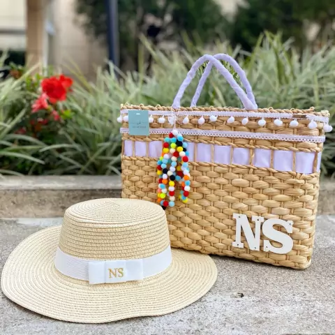 kit bolsa bolinhas + chapéu paris 1.0