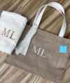 kit bolsa juta alça off+toalha