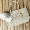 bolsa de praia + boné off-white